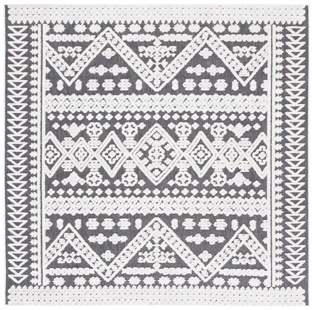 Safavieh Cabana 6'-7" x 6'-7" Rug in Ivory / Grey