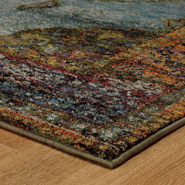 Oriental Weavers Sphinx Andorra 7139A Blue/Multi Rugs - corner detail
