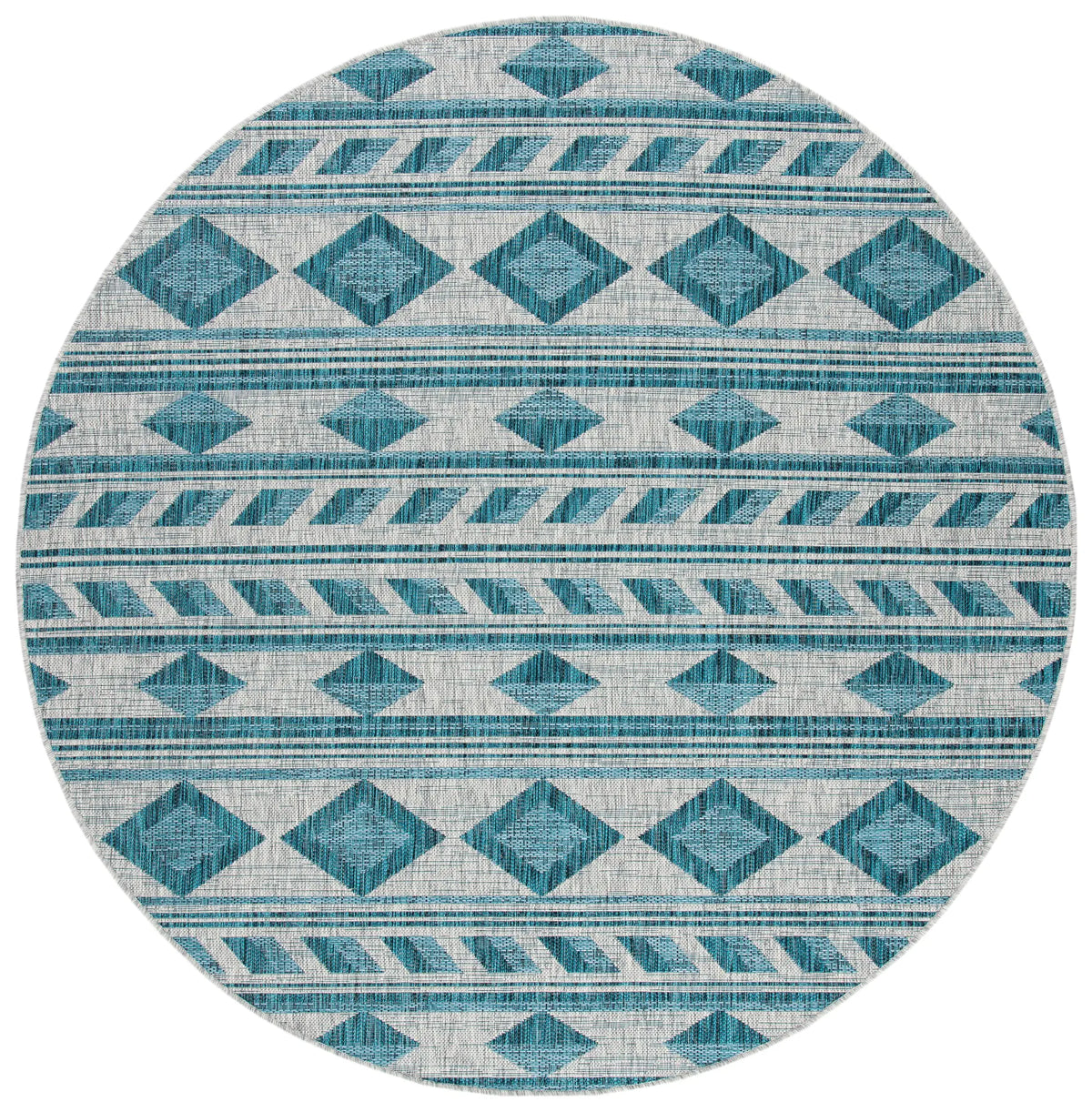 Safavieh Courtyard 6'-7" x 6'-7" Rug in Grey / Teal