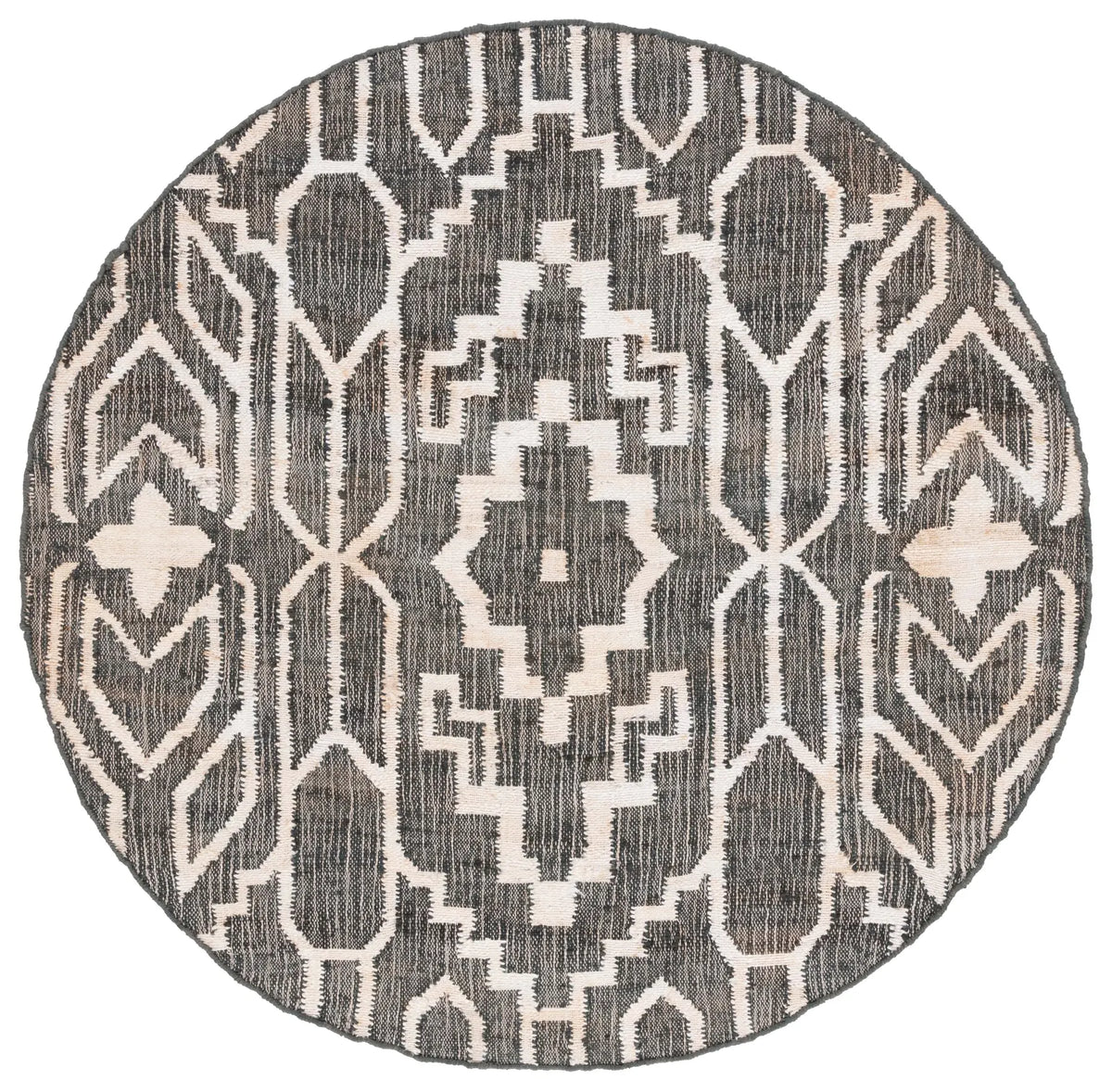 Safavieh Natural Fiber 6'-0" x 6'-0" Rug in Black / Ivory