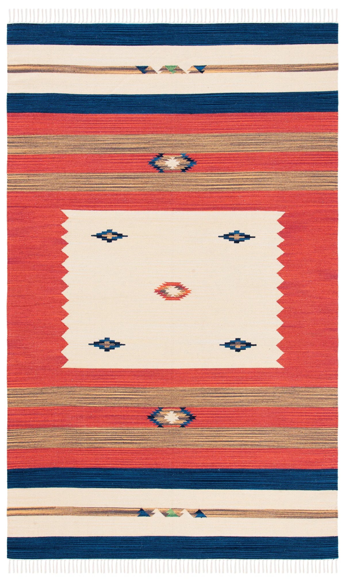 Safavieh Montauk 4'-0" x 6'-0" Rug in Blue / Red