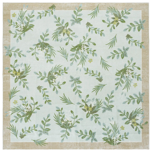 Safavieh Martha Stewart Washable 6'-0" x 6'-0" Rug in Taupe / Green