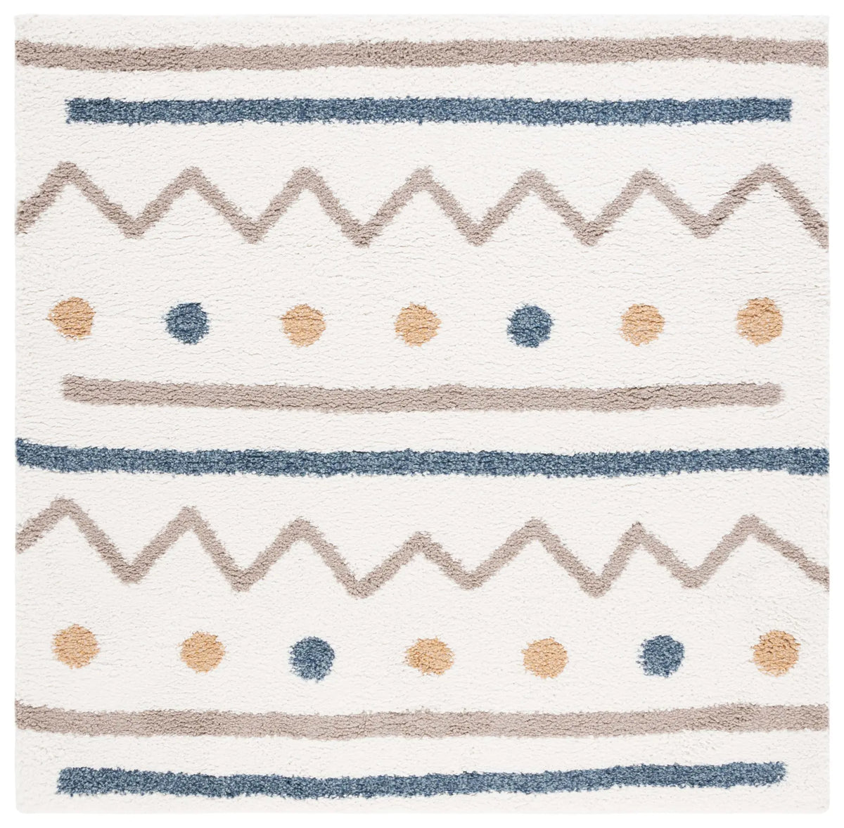 Safavieh Calico Shag 6'-7" x 6'-7" Rug in Ivory / Taupe