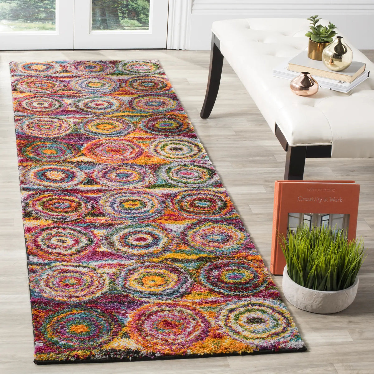 Safavieh Fiesta Shag 2'-3" x 10'-0" Rug in Multi