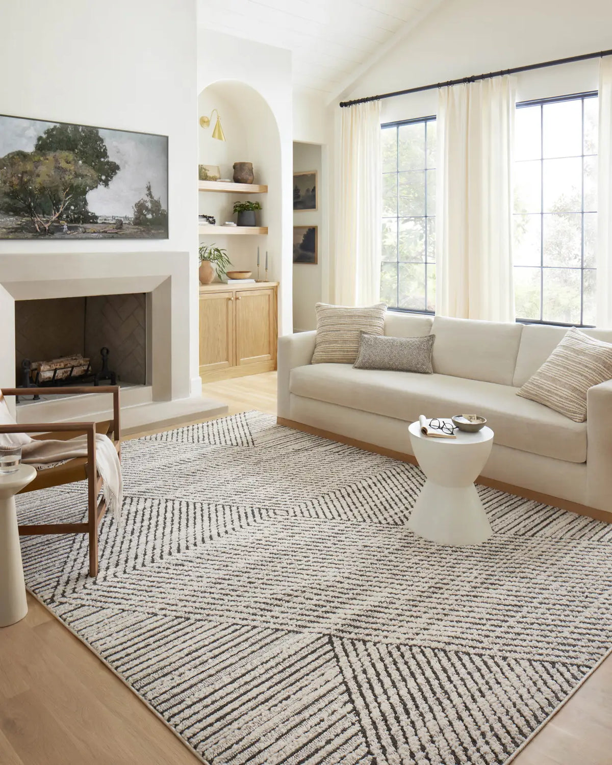 Loloi Fabian Fab-06 Charcoal/Ivory Rug - room scene 1