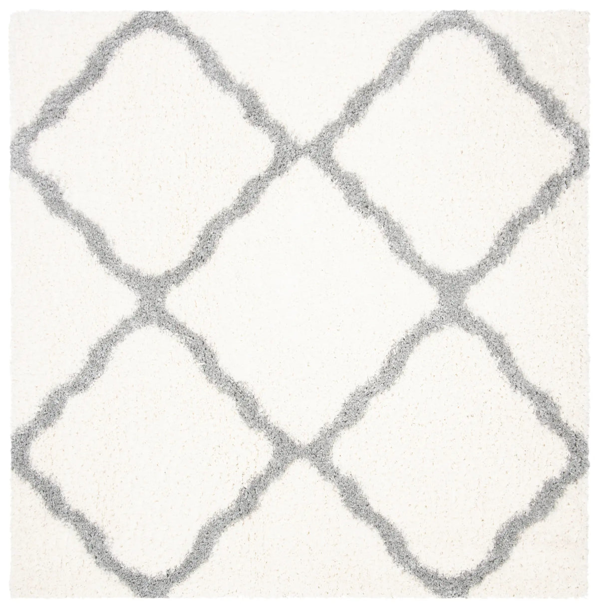 Safavieh Parma Shag 6'-7" x 6'-7" Rug in Cream / Grey