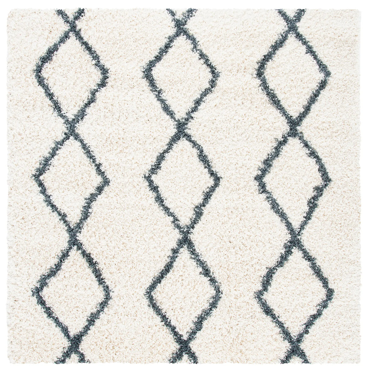 Safavieh Venus Shag 600 6'-7" x 6'-7" Rug in Ivory / Dark Grey
