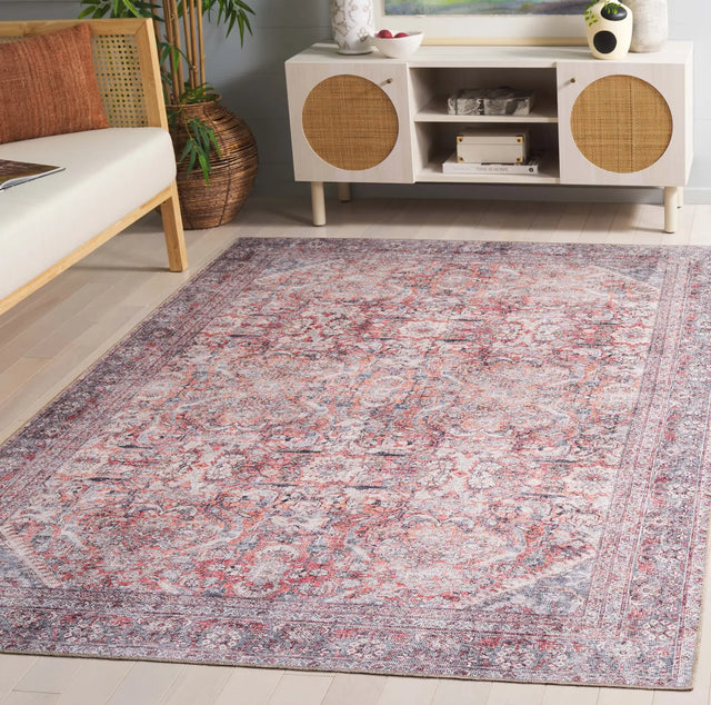 Safavieh Vintage Serapi 600 5'-1" x 7'-6" Rug in Red Orange / Blue