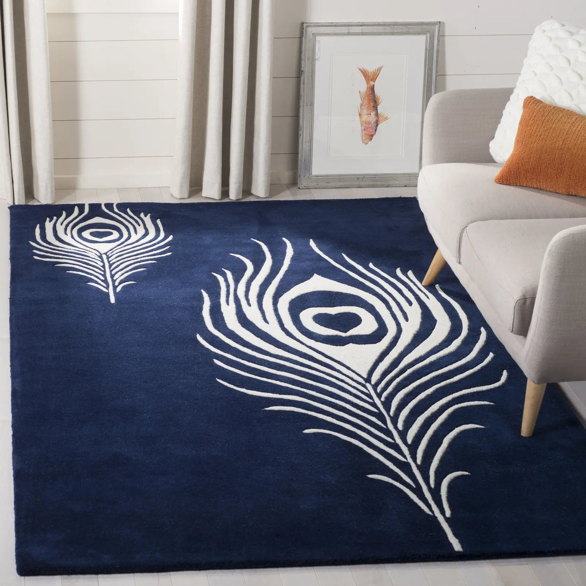 Safavieh Soho 3'-6" x 5'-6" Rug in Navy / Ivory