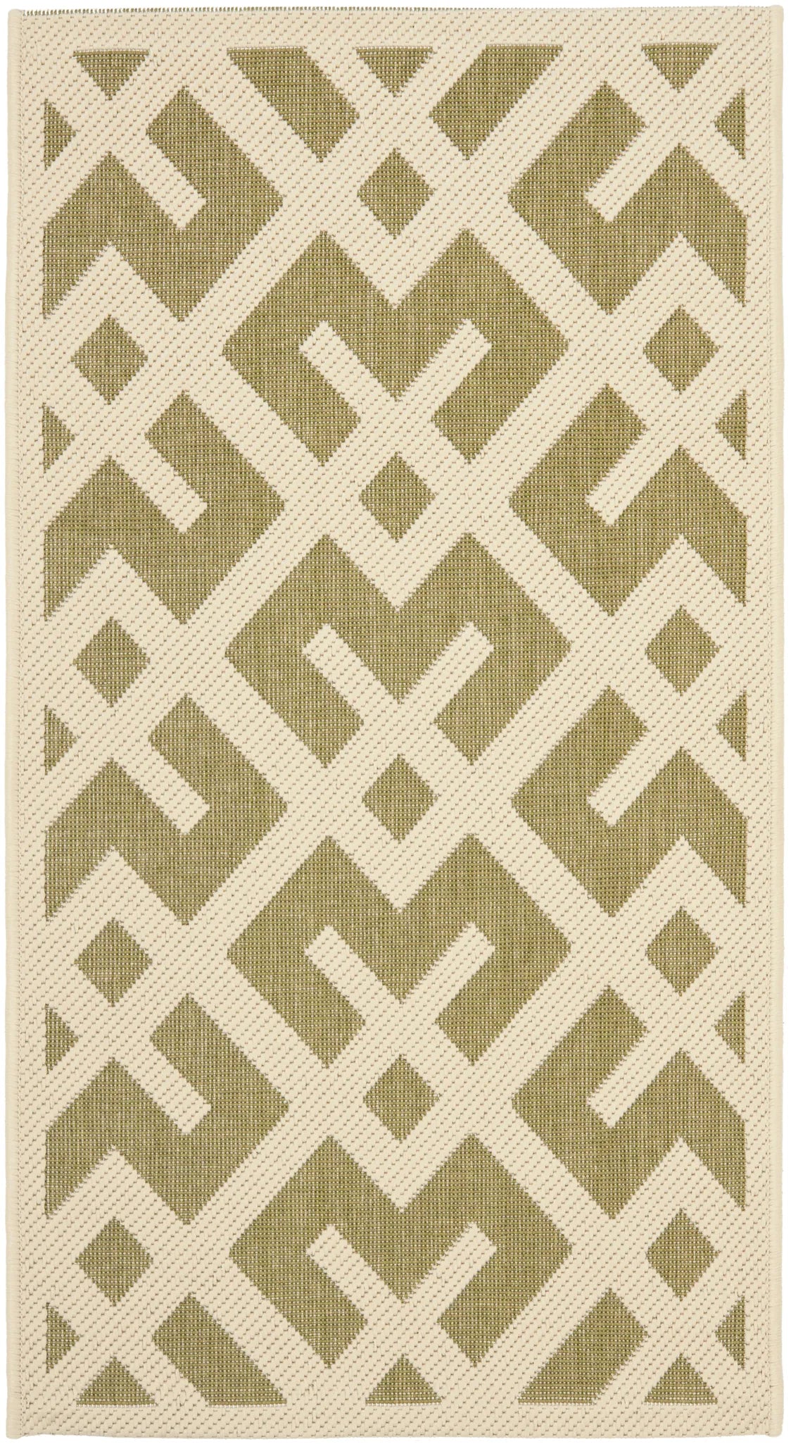 Safavieh Courtyard 2'-0" x 3'-7" Rug in Green / Bone