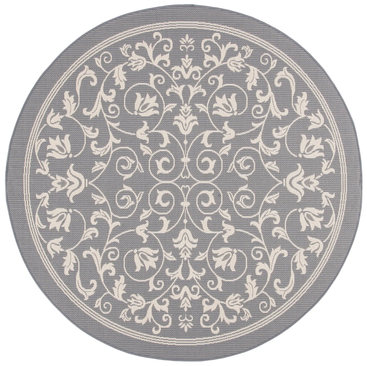 Safavieh Courtyard 6'-7" x 6'-7" Rug in Grey / Natural