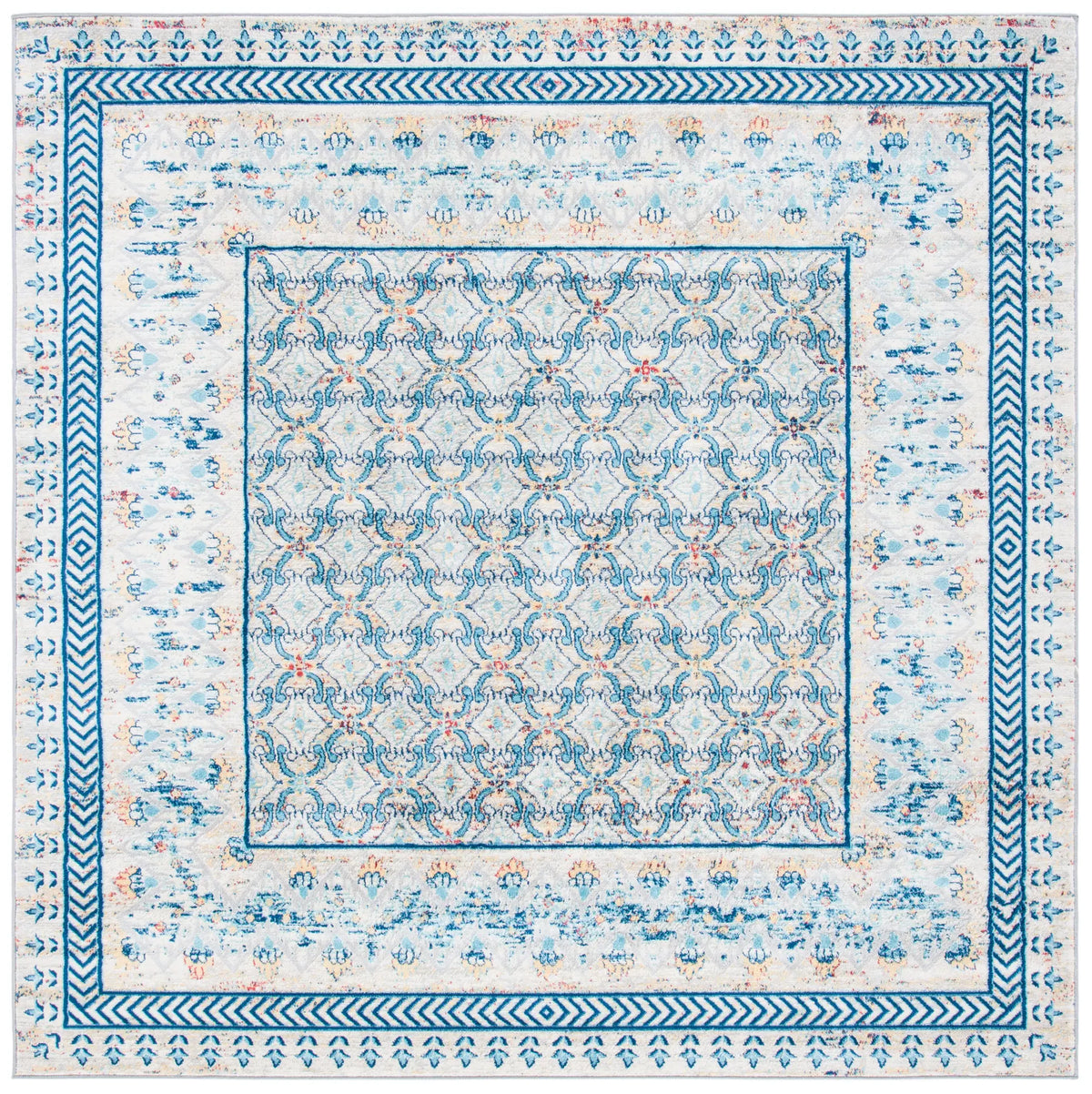 Safavieh Brentwood 6'-7" x 6'-7" Rug in Blue / Yellow
