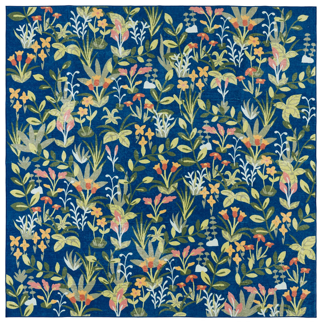 Safavieh Martha Stewart Washable 6'-0" x 6'-0" Rug in Navy / Gold