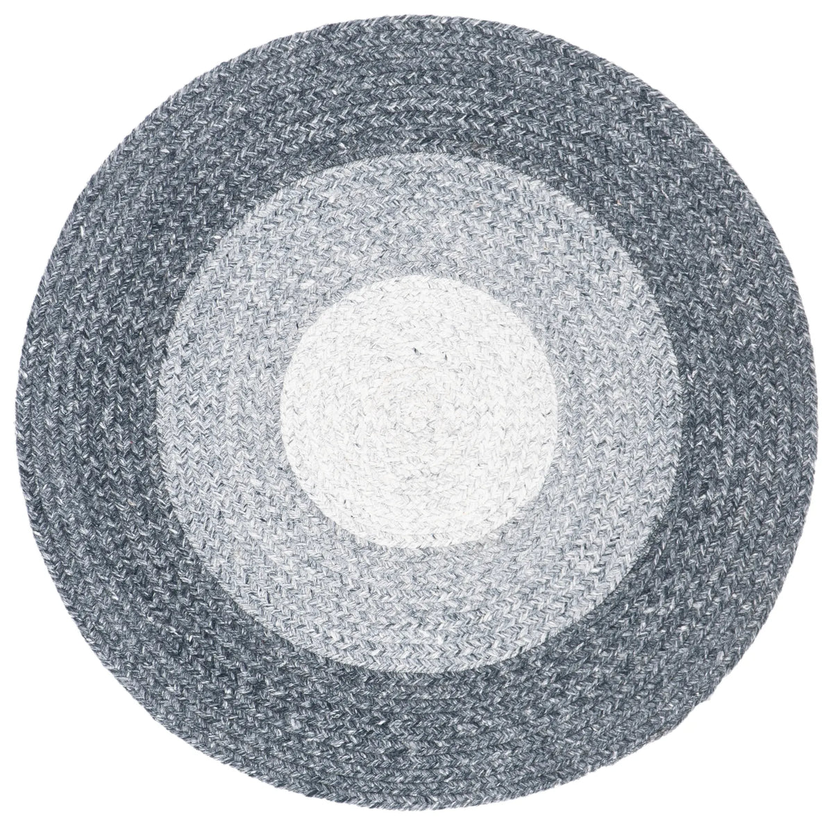 Safavieh Braided 3'-0" x 3'-0" Rug in Dark Grey / Ivory