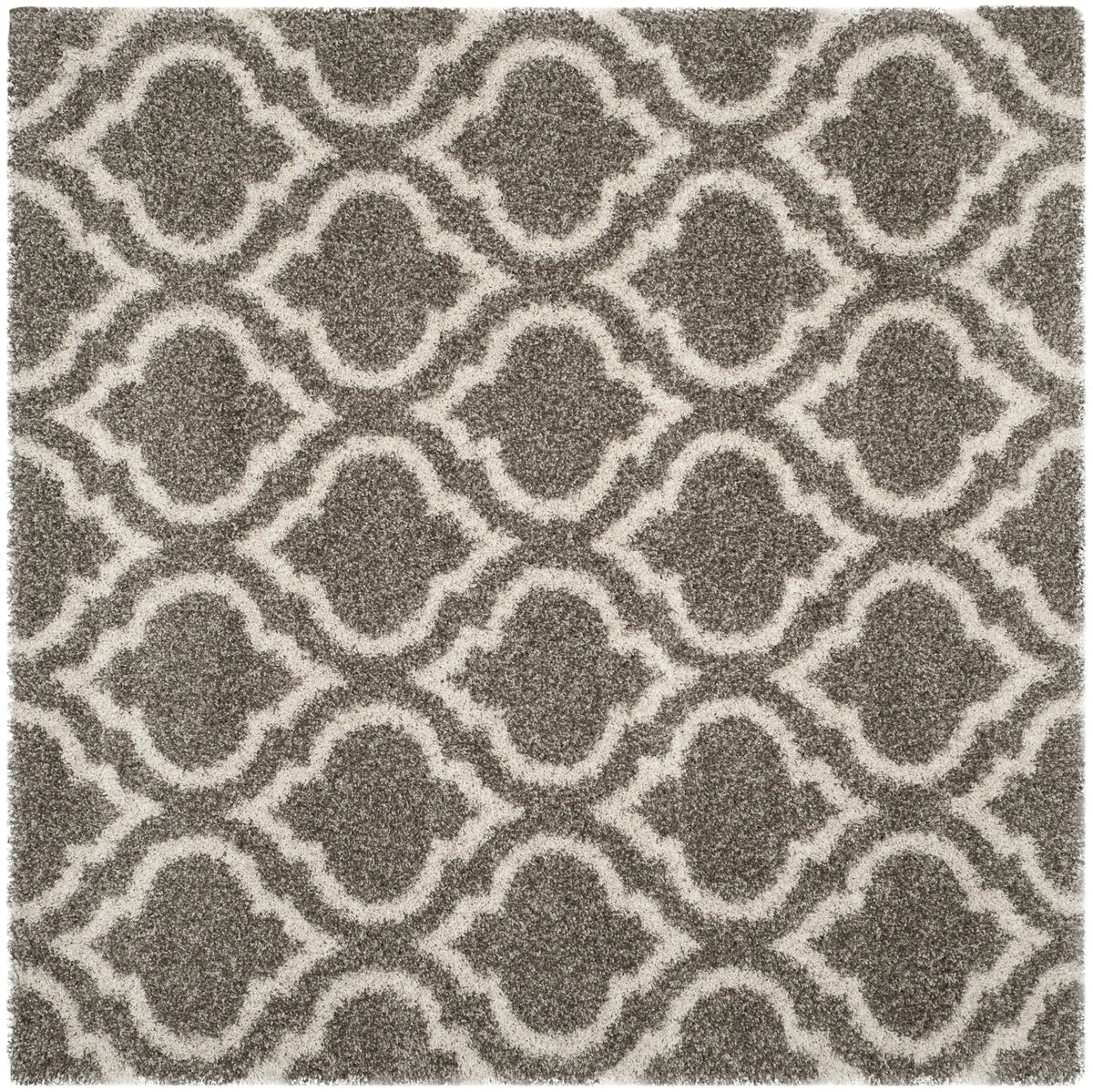 Safavieh Hudson Shag 7'-0" x 7'-0" Rug in Grey / Ivory