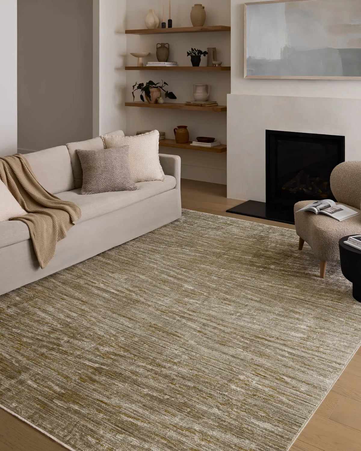 Loloi Wade Wae-01 Sage/Gold Rug - room scene 3