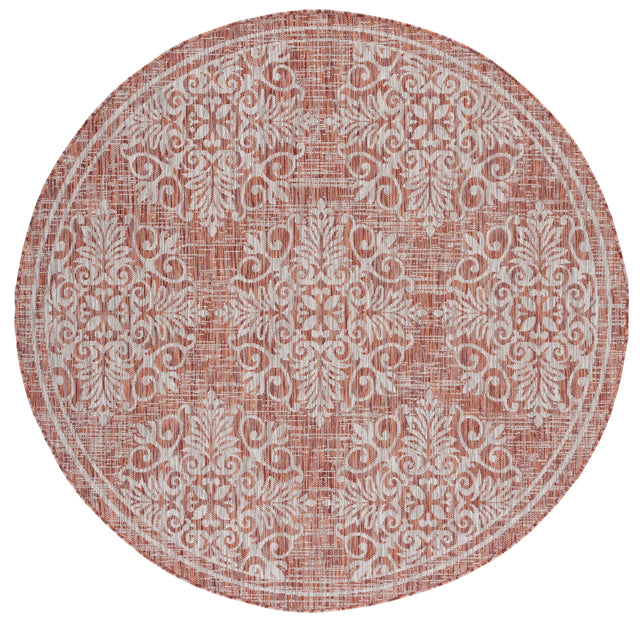 Safavieh Courtyard 6'-7" x 6'-7" Rug in Red / Ivory