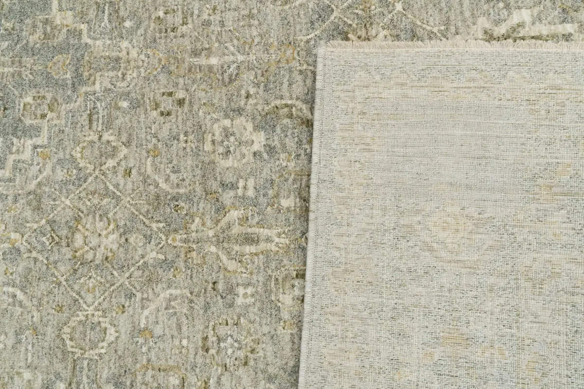 Dynamic Rugs Pacific 15942 Power Loomed Traditional Grey/Ivory Rug - Corner