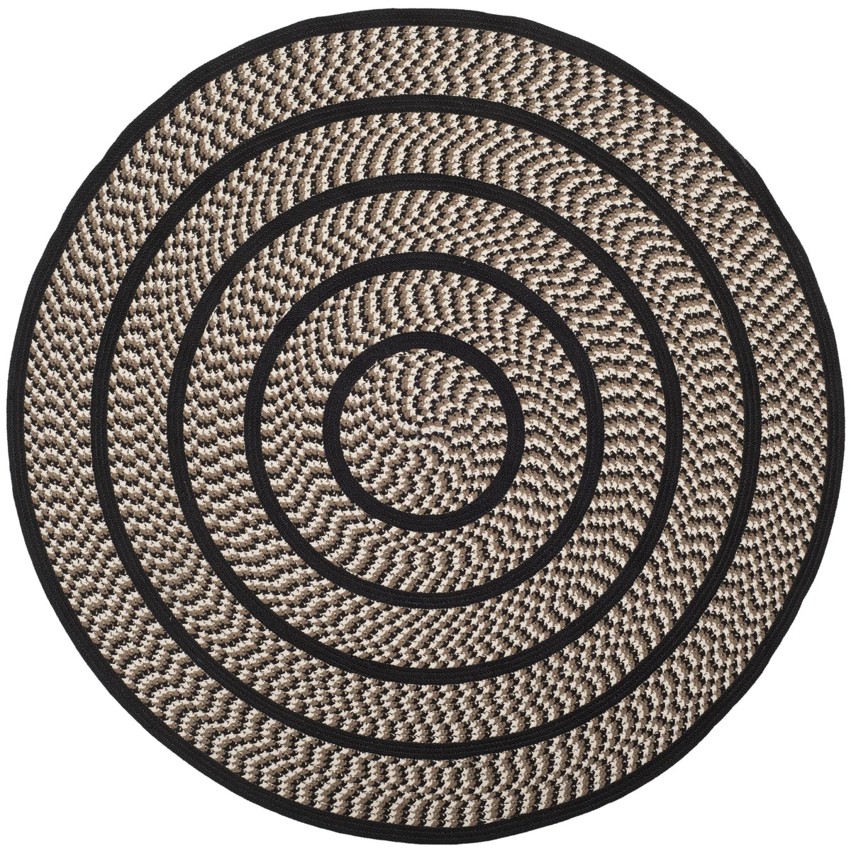 Safavieh Braided 5'-0" x 5'-0" Rug in Ivory / Black