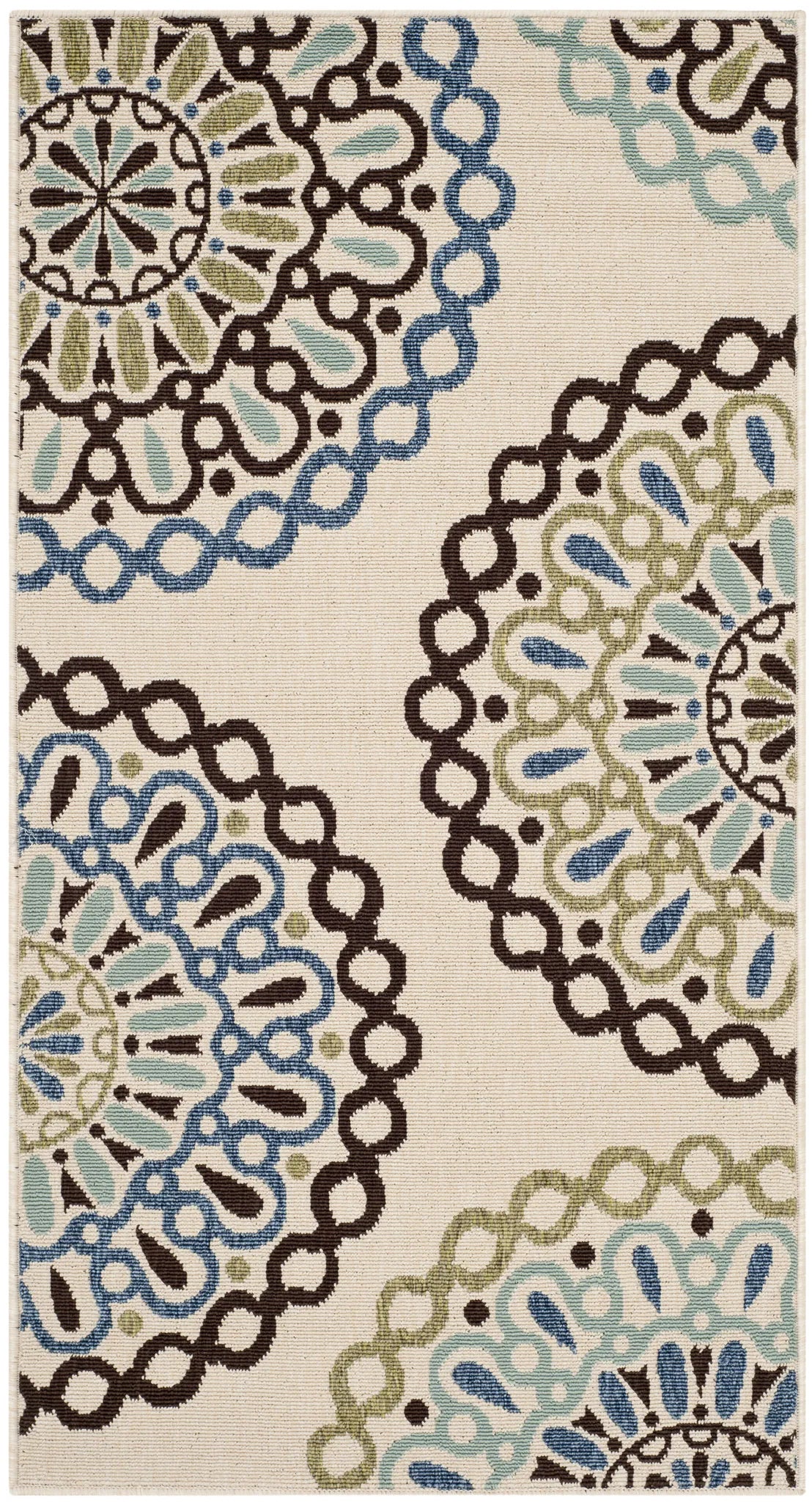 Safavieh Veranda 2'-7" x 5'-0" Rug in Cream / Blue