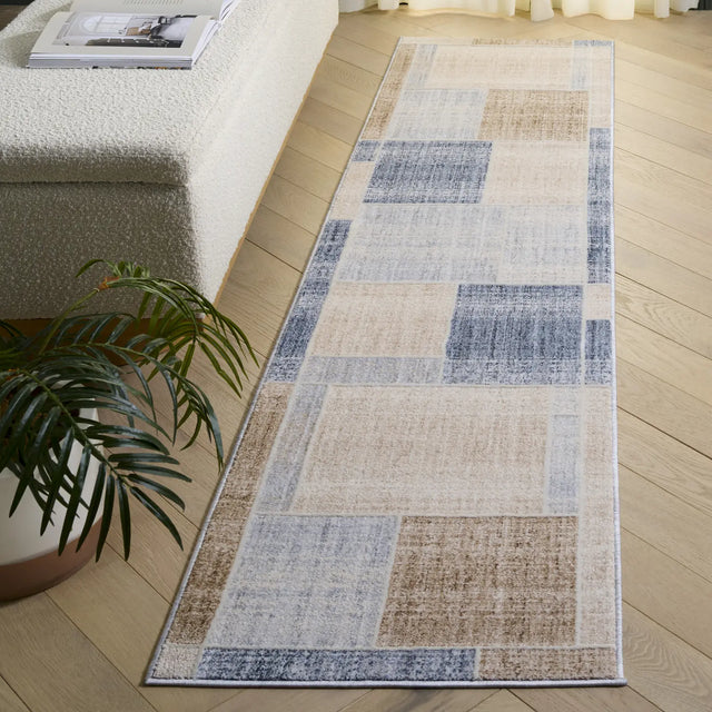 Safavieh Scarlett 400 2'-0" x 8'-0" Rug in Beige / Blue Brown