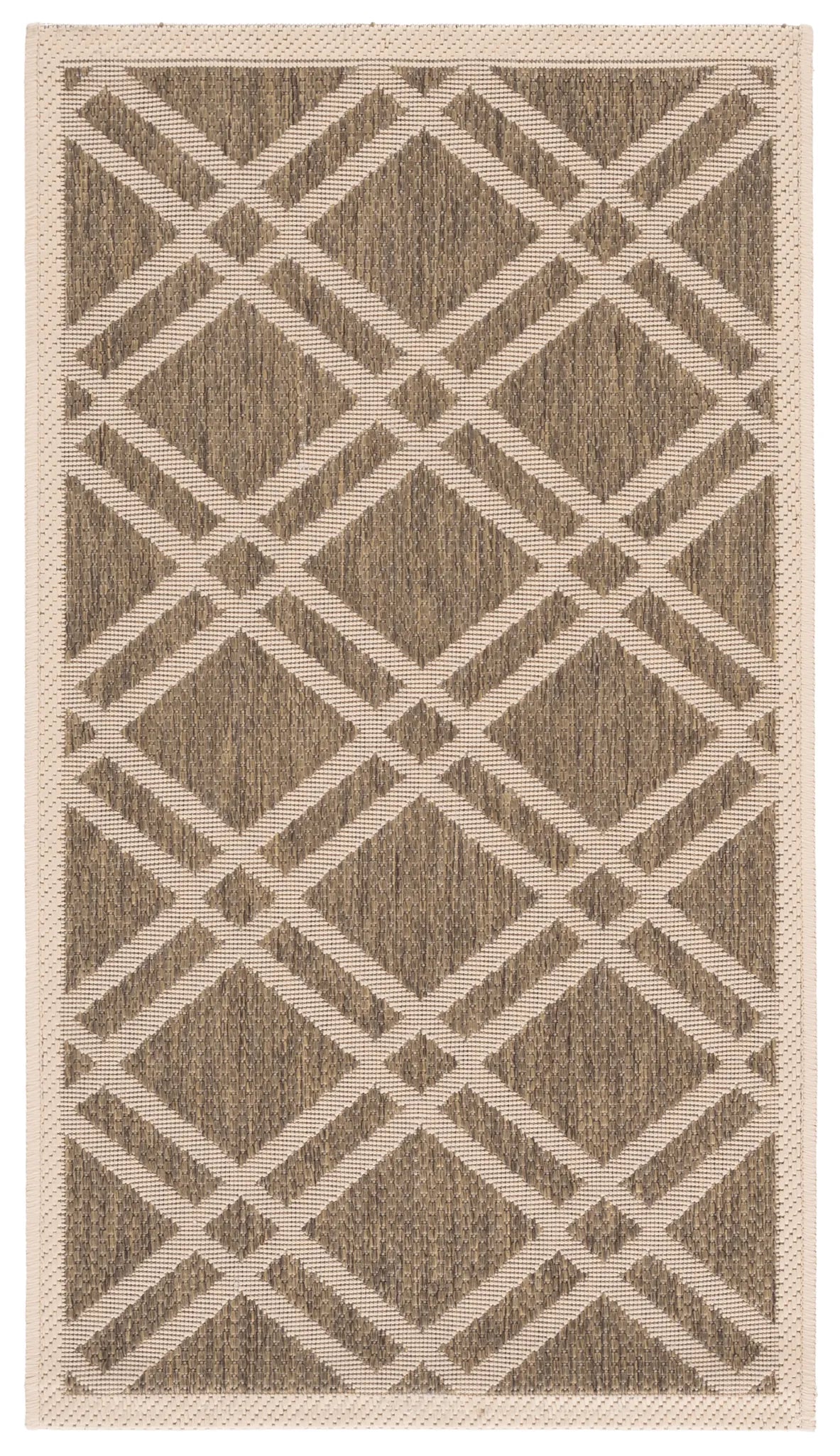 Safavieh Courtyard 2'-0" x 3'-7" Rug in Brown / Bone
