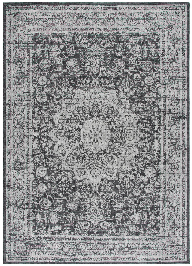 Safavieh Courtyard 6'-7" x 9'-6" Rug in Grey / Black