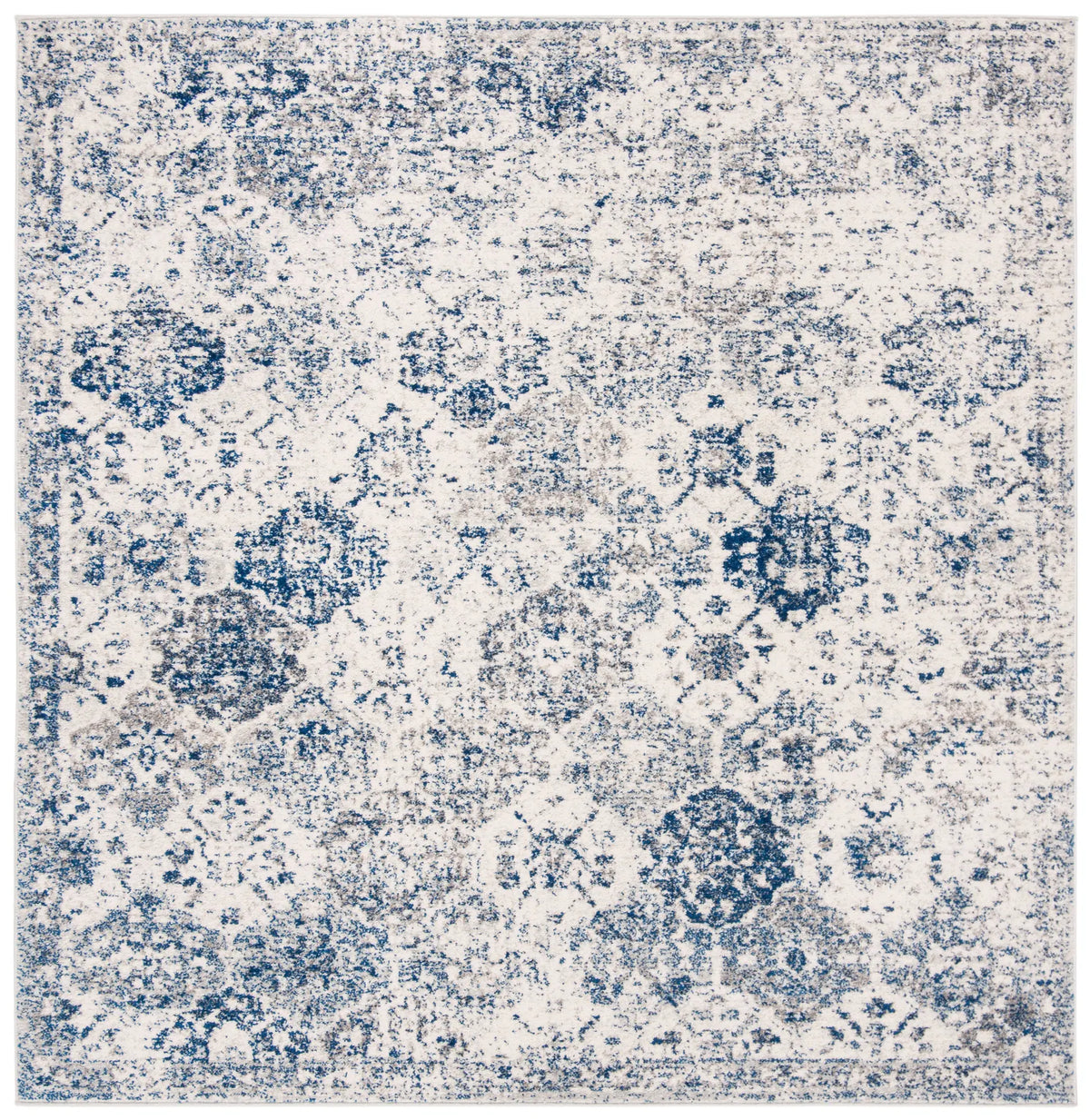 Safavieh Madison 6'-7" x 6'-7" Rug in White / Royal Blue