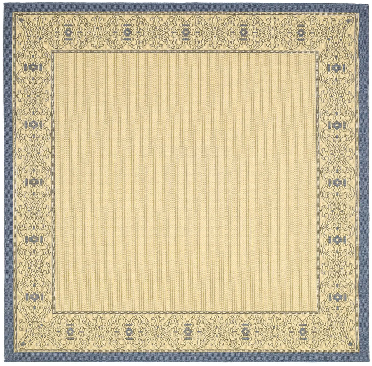 Safavieh Courtyard 6'-7" x 6'-7" Rug in Natural / Blue