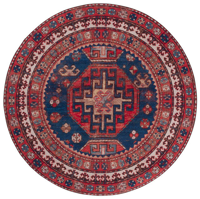 Safavieh Tucson 6'-0" x 6'-0" Rug in Navy / Rust