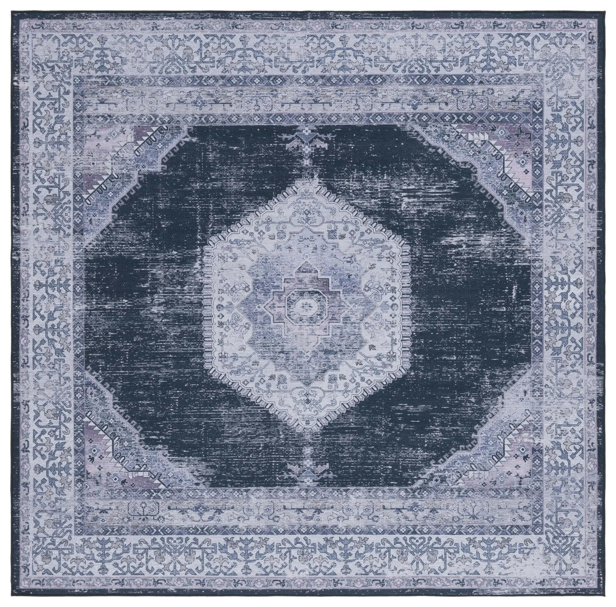 Safavieh Tucson 6'-0" x 6'-0" Rug in Black / Beige