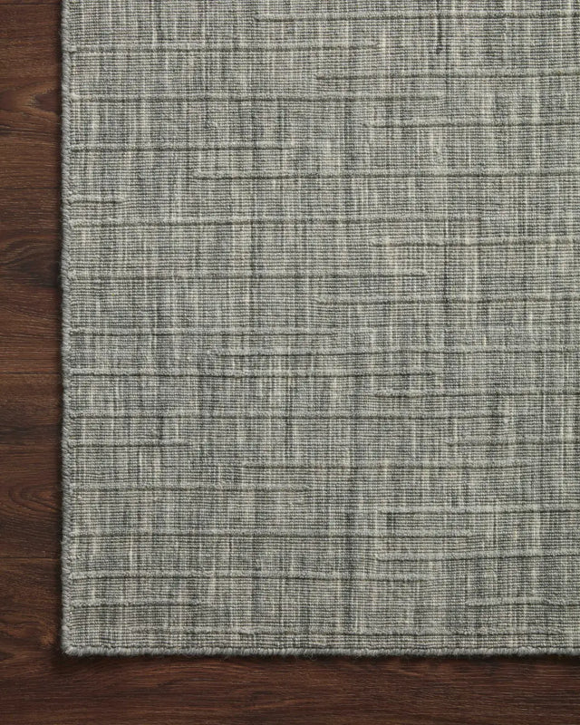 Loloi Brooks Bro-01 Grey Rug - corner on wood