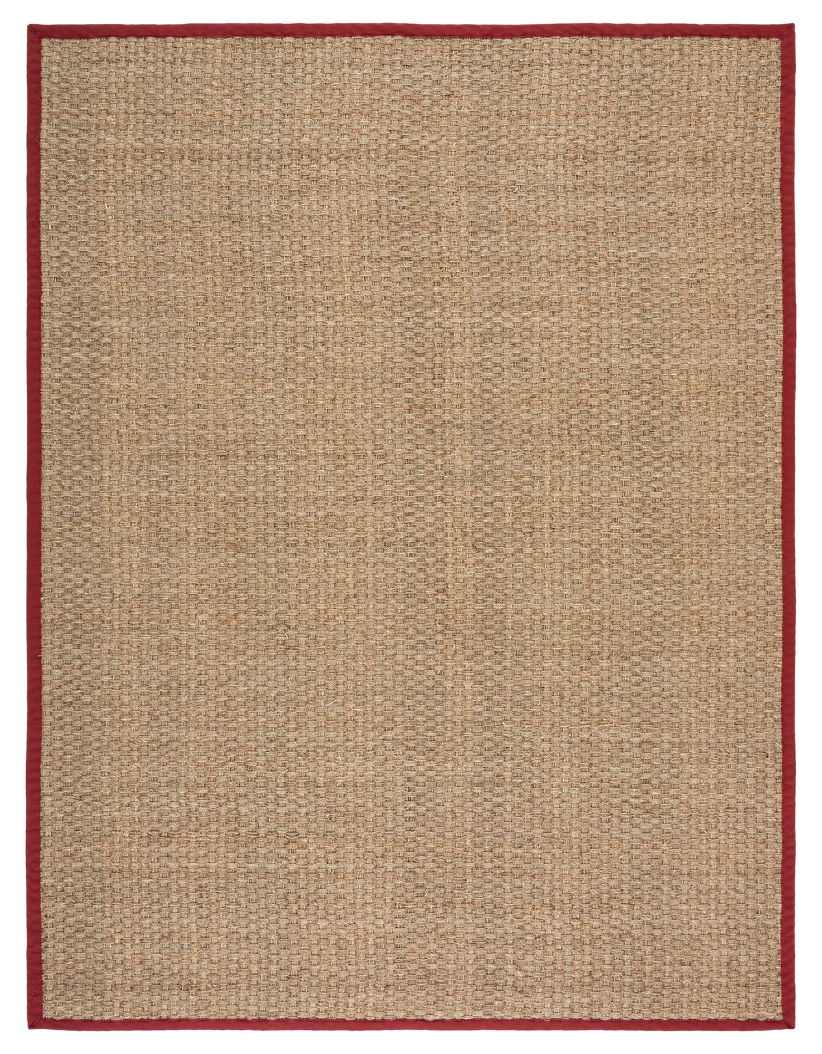 Safavieh Natural Fiber 10'-0" x 14'-0" Rug in Natural / Burgundy Red