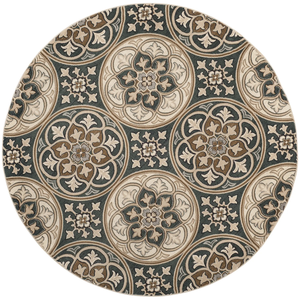 Safavieh Lyndhurst 8'-0" x 8'-0" Rug in Slate Blue / Beige