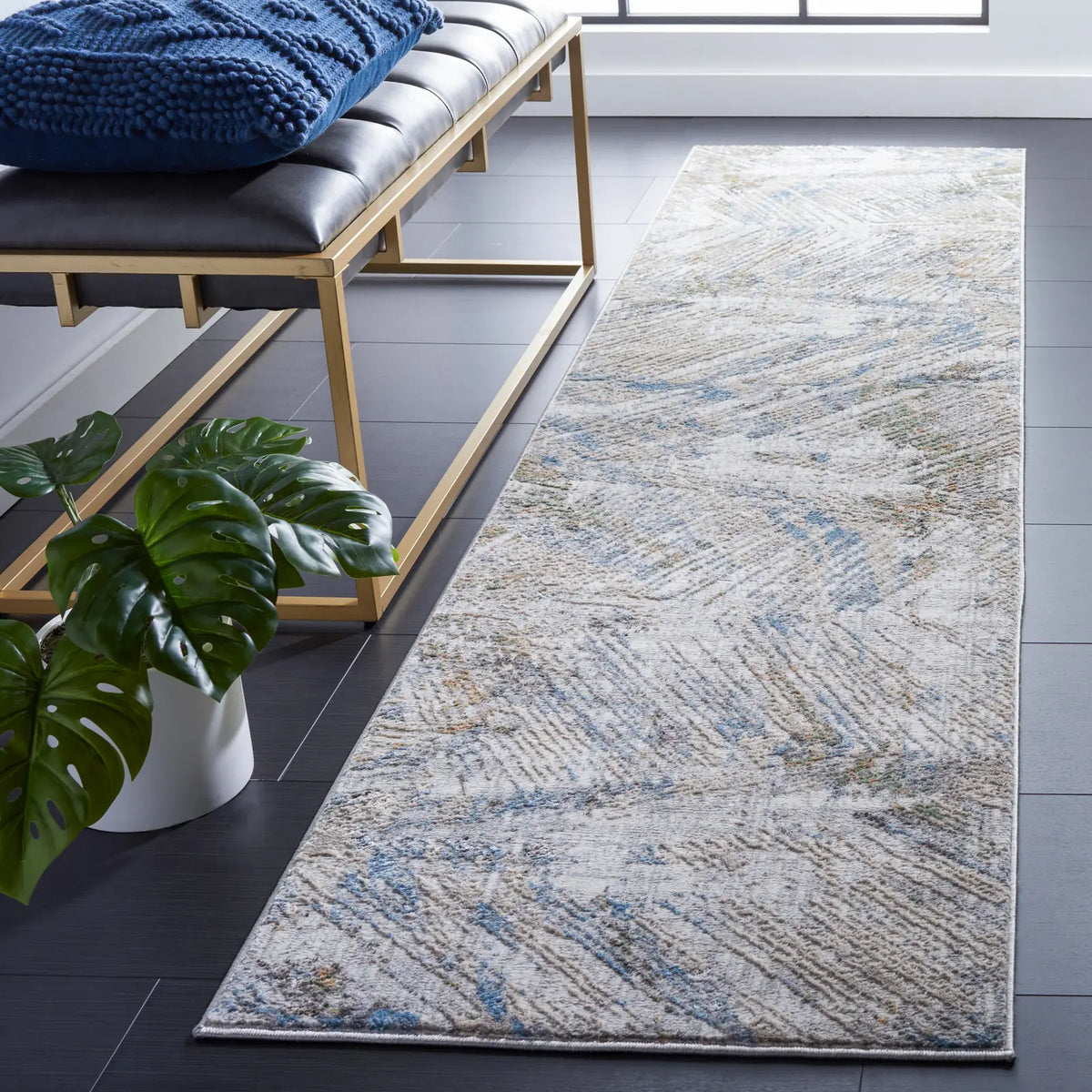 Safavieh Bel Air 2'-3" x 9'-0" Rug in Grey / Blue