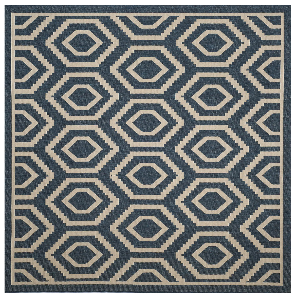 Safavieh Courtyard 6'-7" x 6'-7" Rug in Navy / Beige