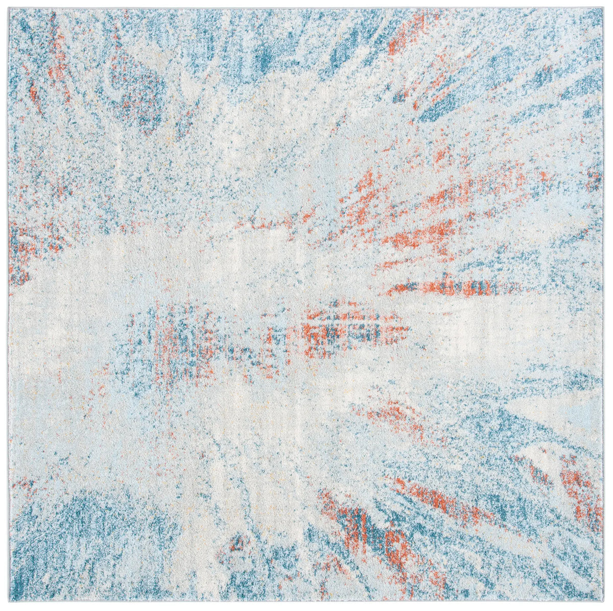Safavieh Tulum 6'-7" x 6'-7" Rug in Blue / Pink