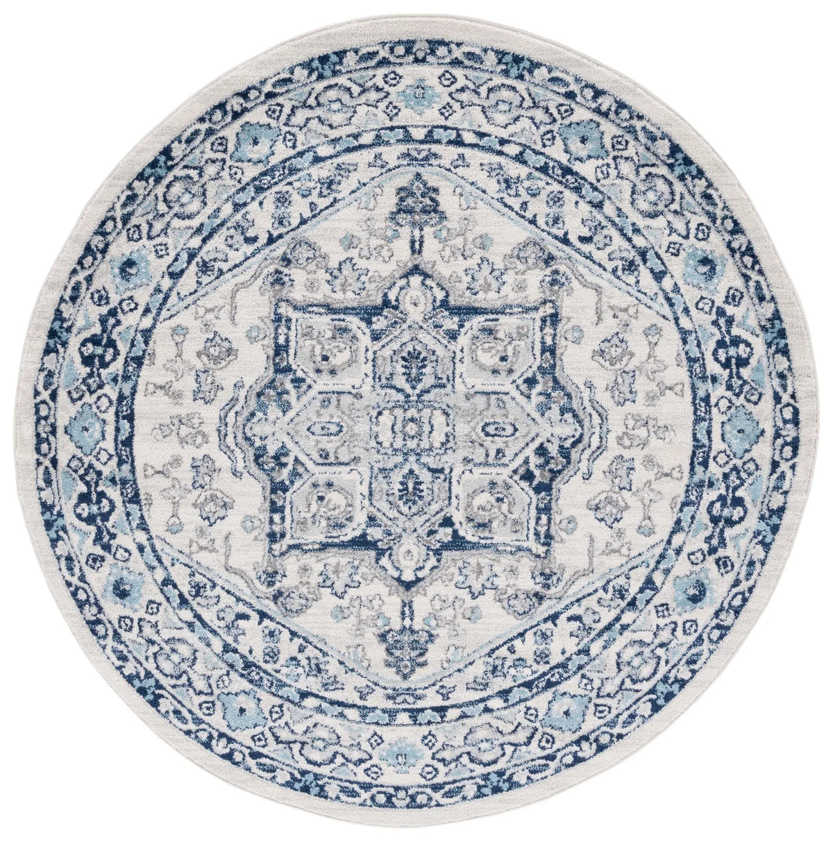 Safavieh Tulum 6'-7" x 6'-7" Rug in Ivory / Blue