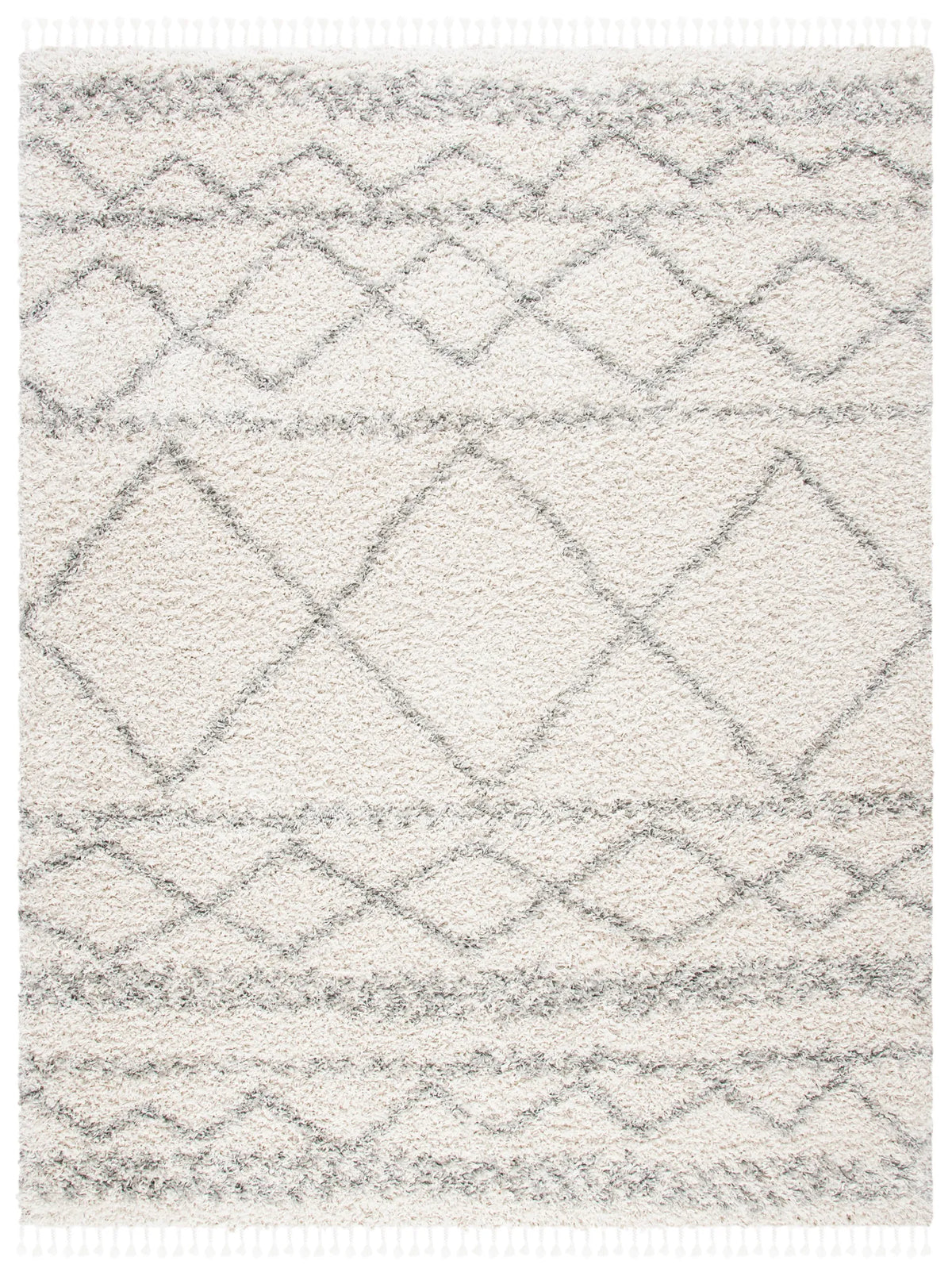 Safavieh Pro Lux Shag 400 10'-0" x 14'-0" Rug in Ivory / Light Grey