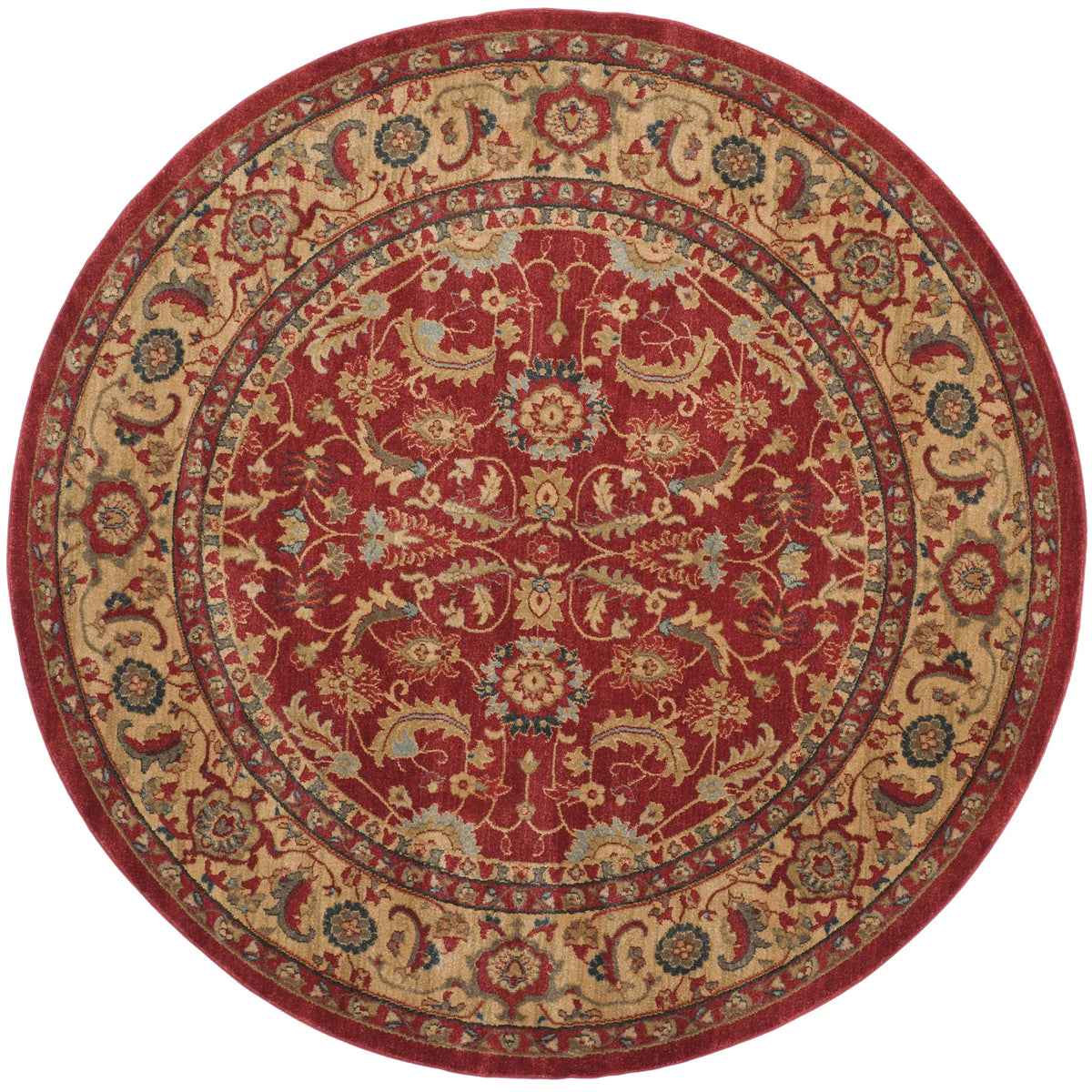 Safavieh Mahal 6'-7" x 6'-7" Rug in Red / Natural