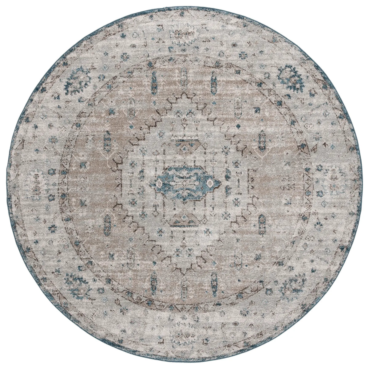 Safavieh Vintage Tabriz 6'-7" x 6'-7" Rug in Grey / Blue