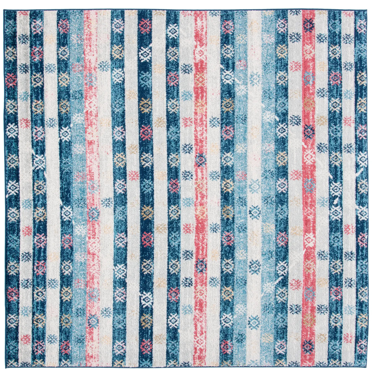 Safavieh Madison 700 6'-7" x 6'-7" Rug in Navy / Ivory