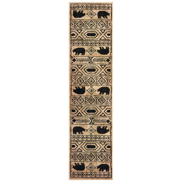 Oriental Weavers Sphinx Woodlands 9651A Ivory / Black Rugs - runner