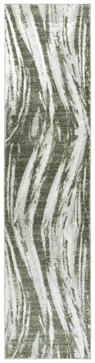 Safavieh Wave 2'-2" x 9'-0" Rug in Green / Ivory