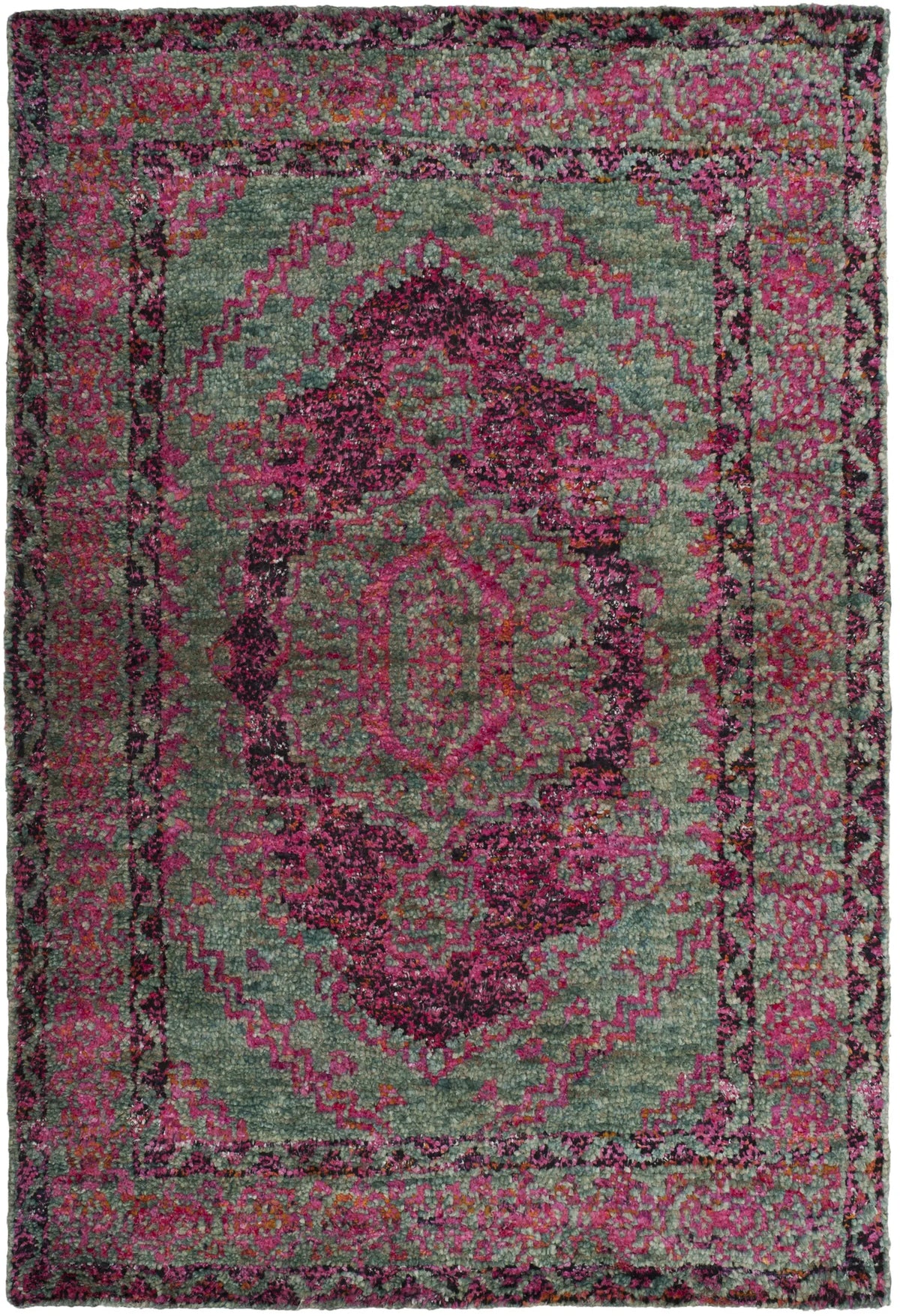 Safavieh Tangier 4'-0" x 6'-0" Rug in Slate Blue / Fuchsia