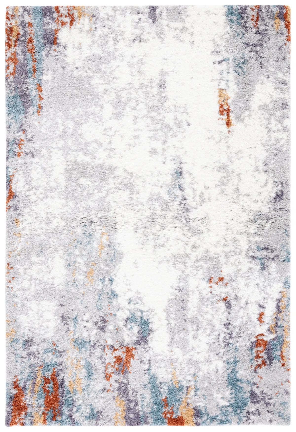 Safavieh Berber Shag 4'-5" x 6'-5" Rug in Blue Rust / Ivory