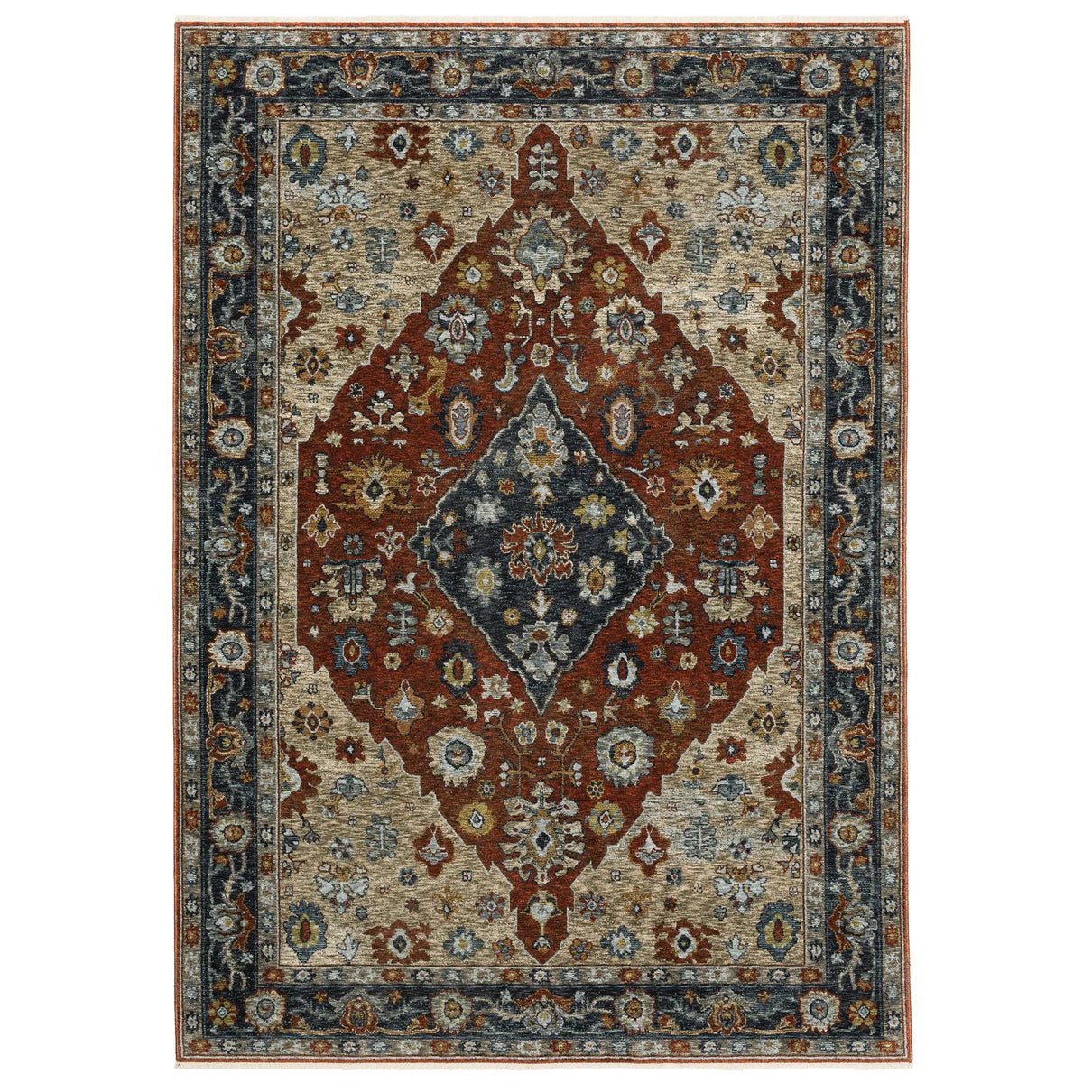 Oriental Weavers Sphinx Aberdeen 1143H Red/ Blue Rugs - main flat