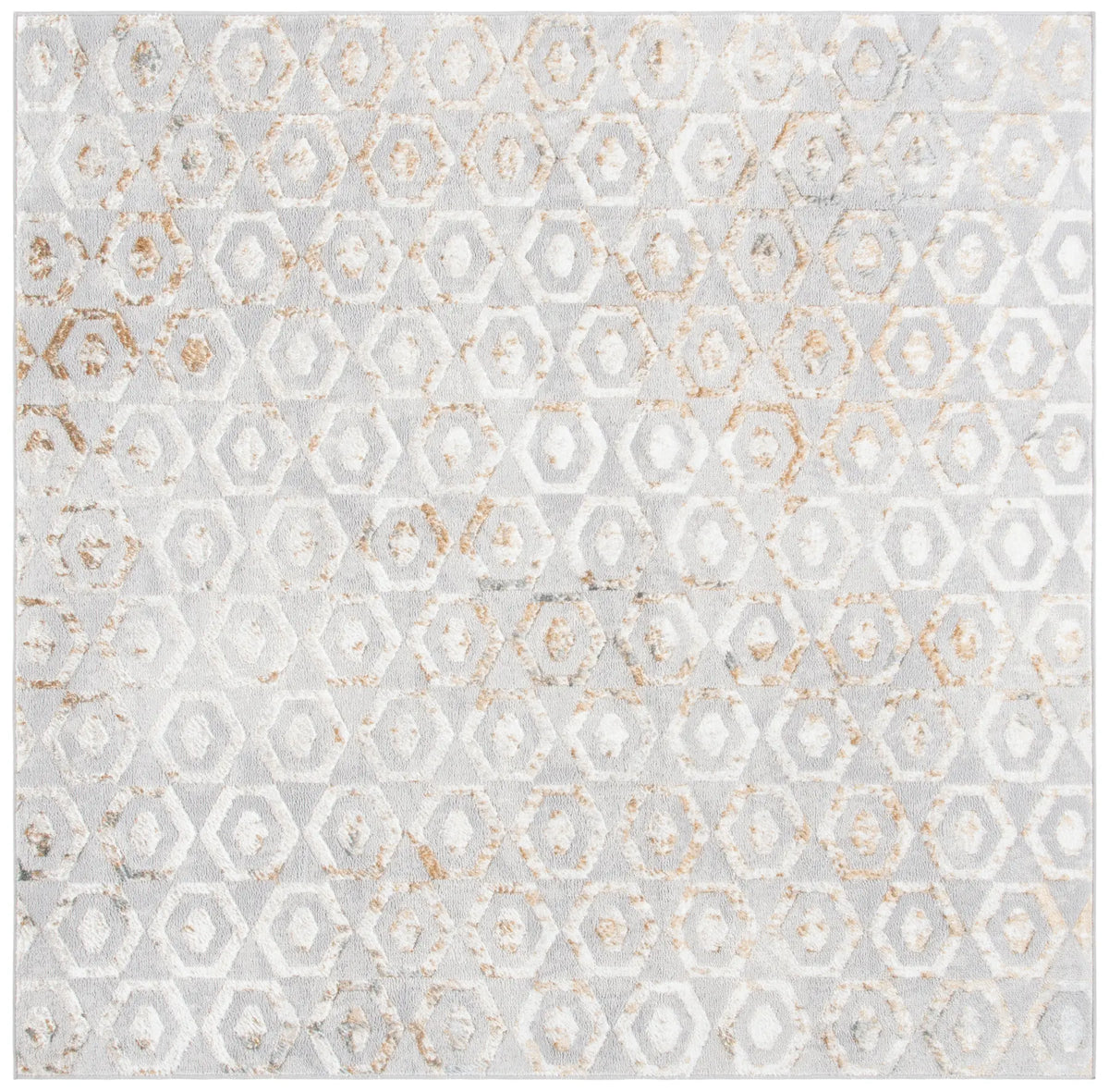 Safavieh Orchard 6'-7" x 6'-7" Rug in Grey / Gold