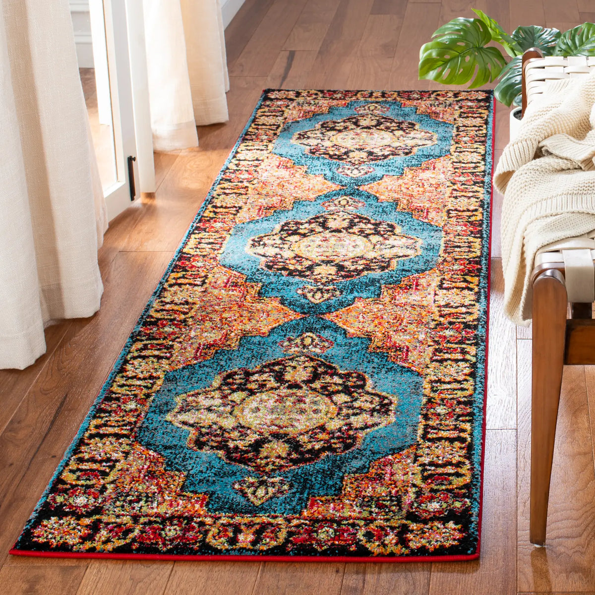 Safavieh Vintage Hamadan 2'-3" x 10'-0" Rug in Gold / Light Blue