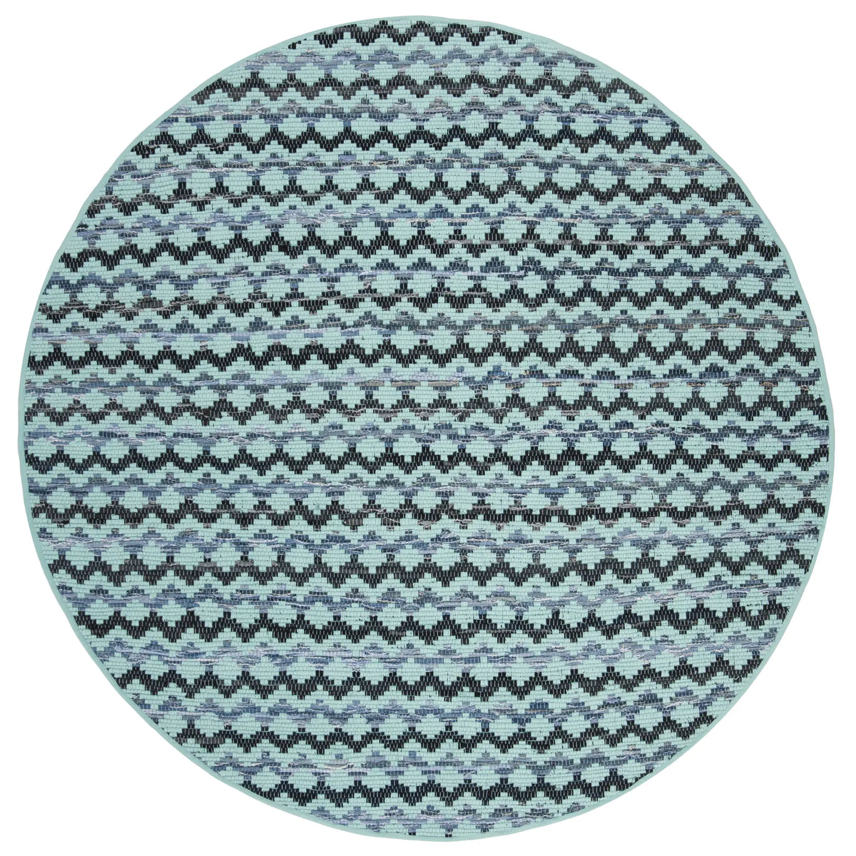 Safavieh Montauk 6'-0" x 6'-0" Rug in Turquoise / Blue/Black